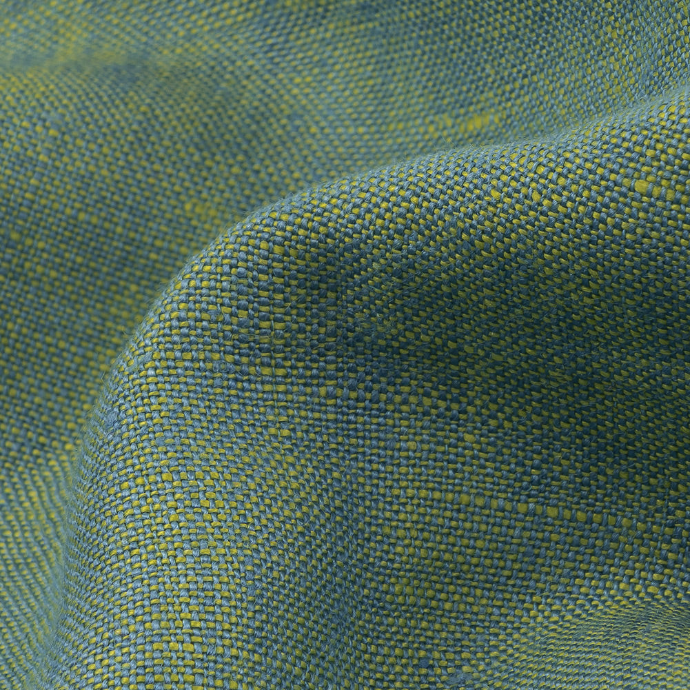 Lime and French Blue Linen Chambray Detail