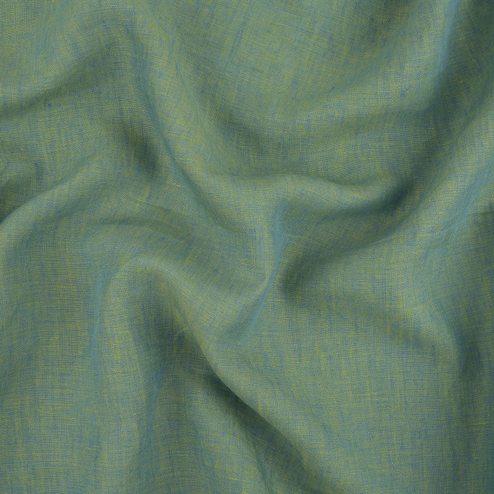 Lime and French Blue Linen Chambray