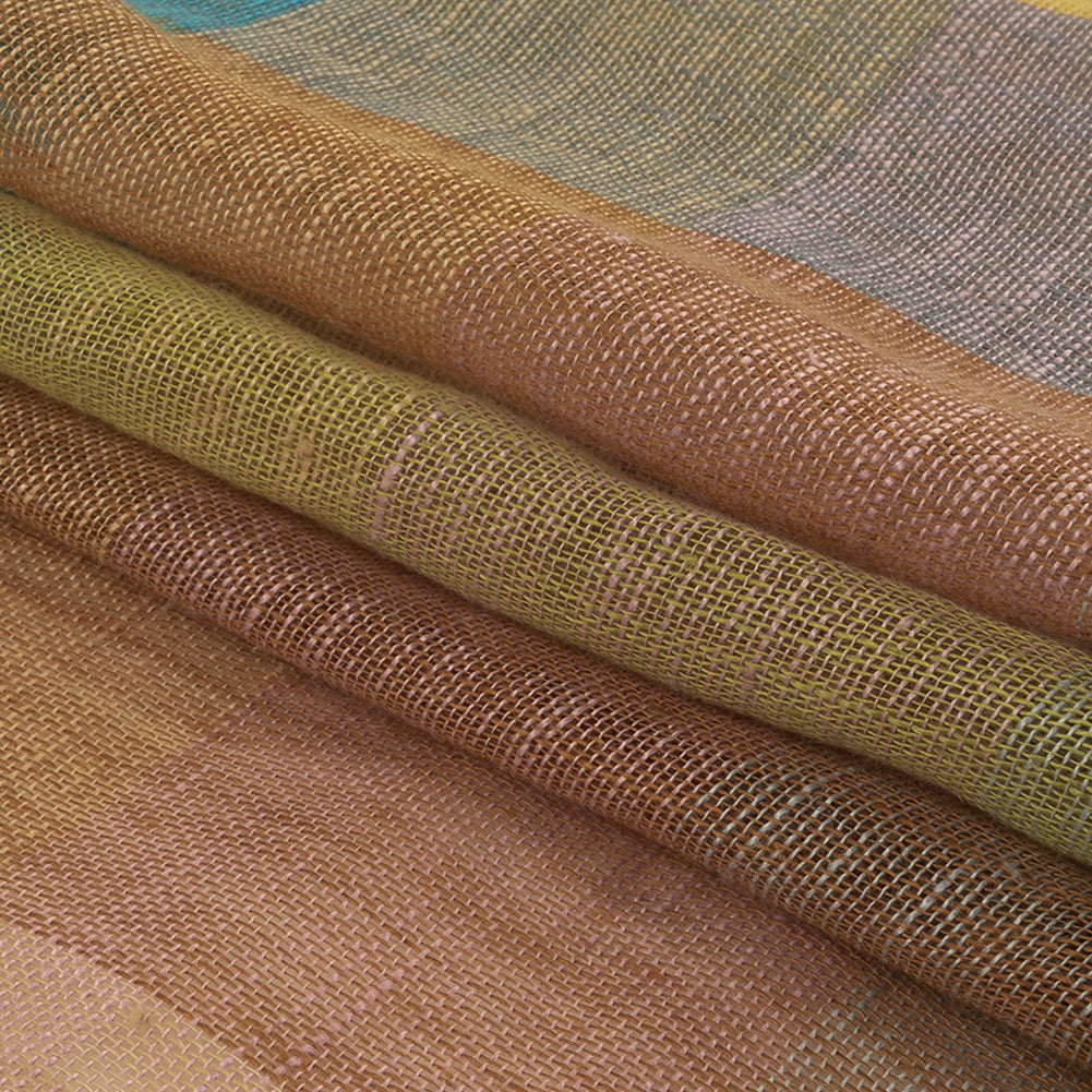 Rainbow Checkered Linen Scrim Folded