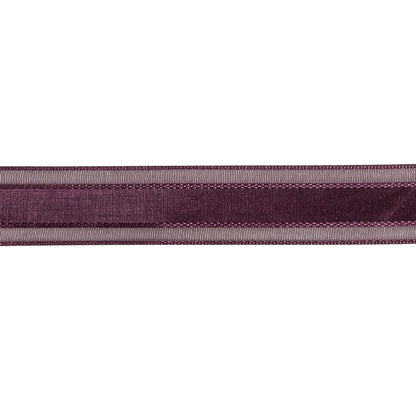 Sunset Purple Woven Ribbon with Sheer Organza Borders - 0.75" Detail