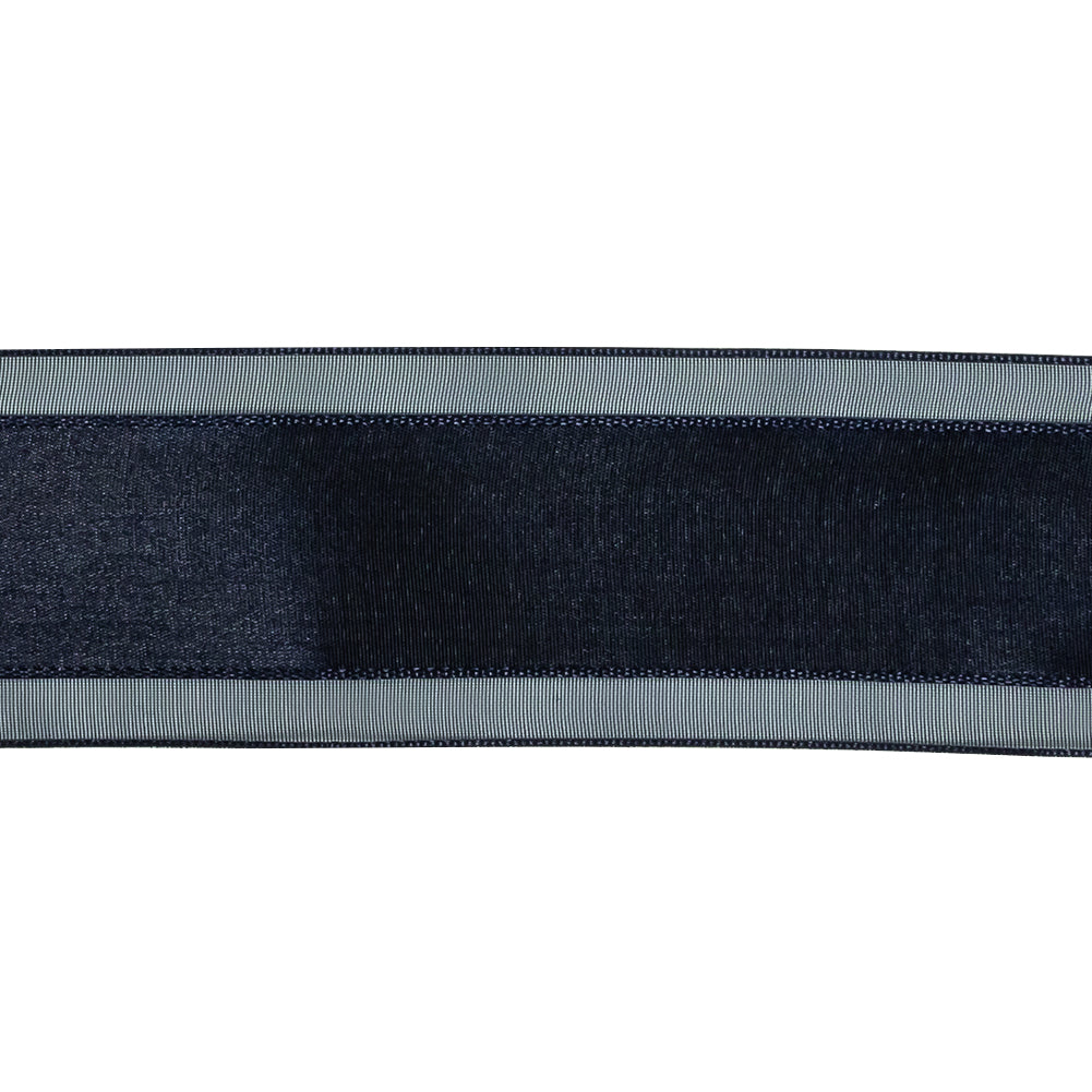 Eclipse Woven Ribbon with Sheer Organza Borders - 1.5" Detail