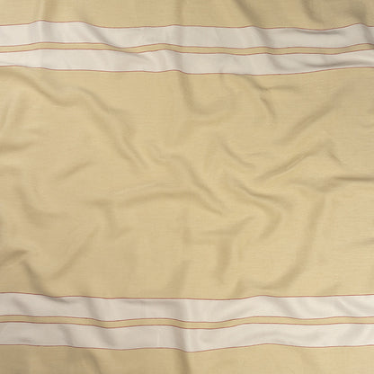 Theory Eggnog, Red and White Striped Linen and Cotton Poncho Panel with Fringe Border