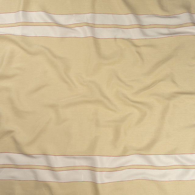 Theory Eggnog, Red and White Striped Linen and Cotton Poncho Panel with Fringe Border