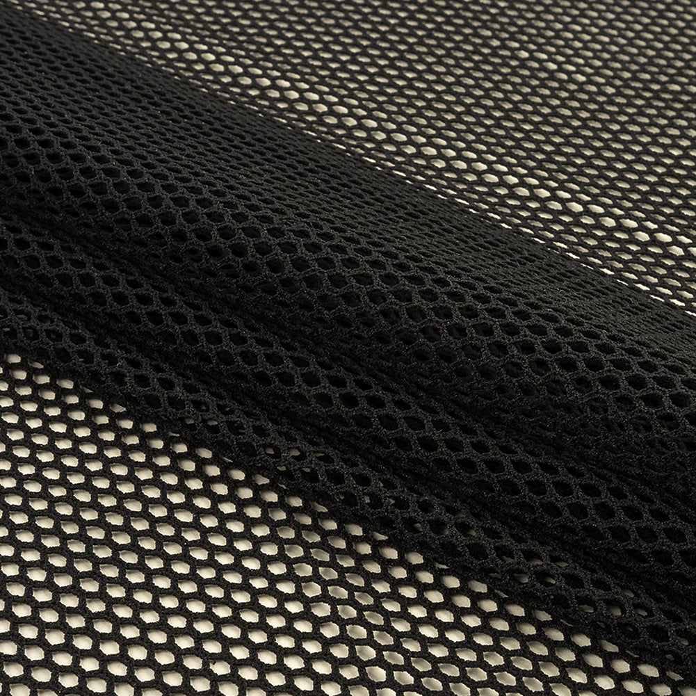Black Polyester Stretch Fish Net Folded