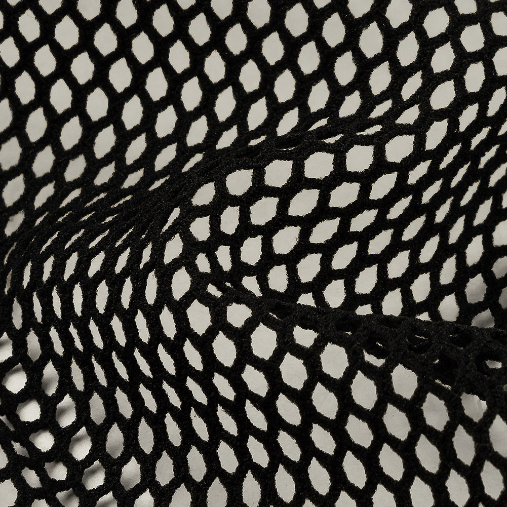 Black Polyester Stretch Fish Net Detail