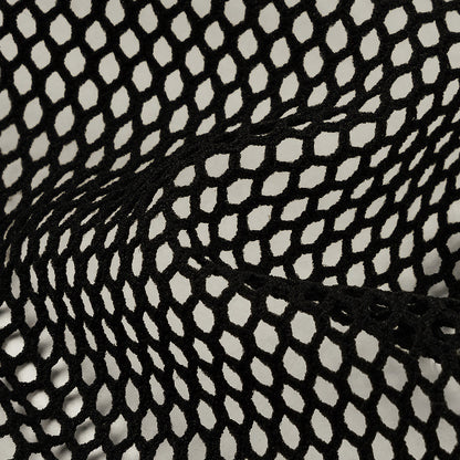 Black Polyester Stretch Fish Net Detail