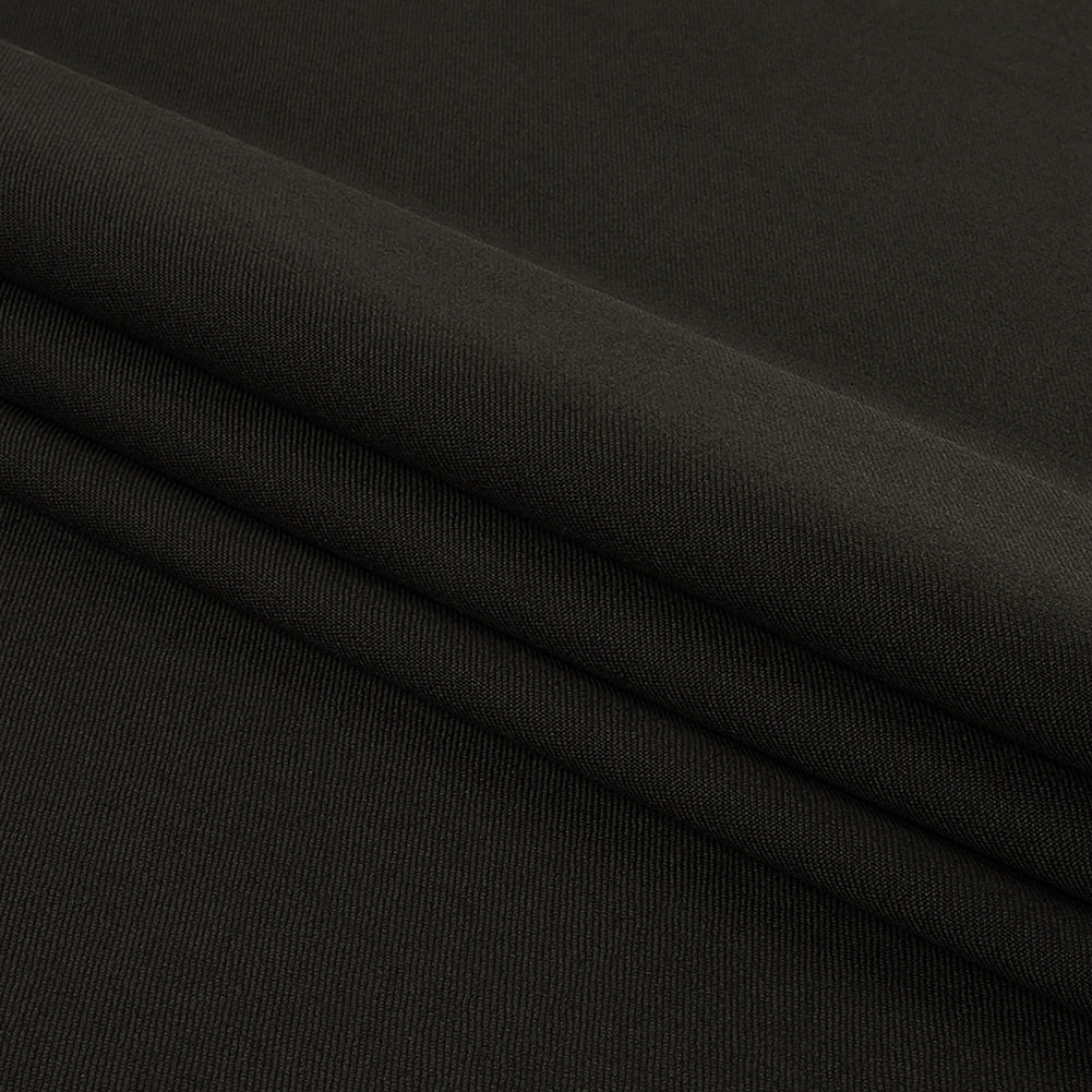 Black Wool Twill Suiting Folded