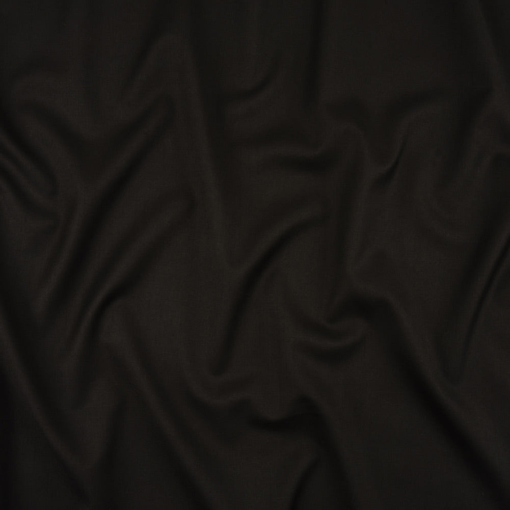 Black Wool Twill Suiting