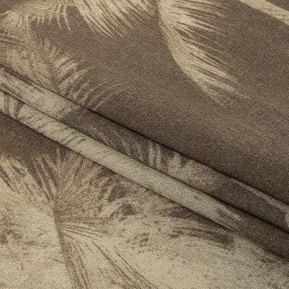 Italian White and Taupe Palm Trees Rayon Crepe Folded