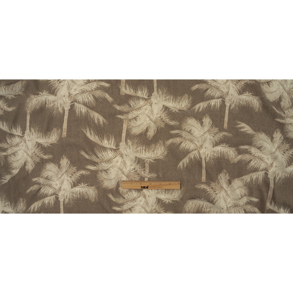 Italian White and Taupe Palm Trees Rayon Crepe Full
