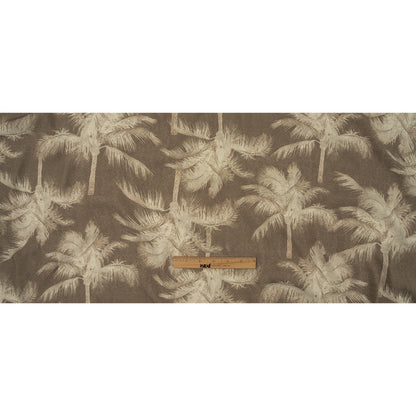 Italian White and Taupe Palm Trees Rayon Crepe Full