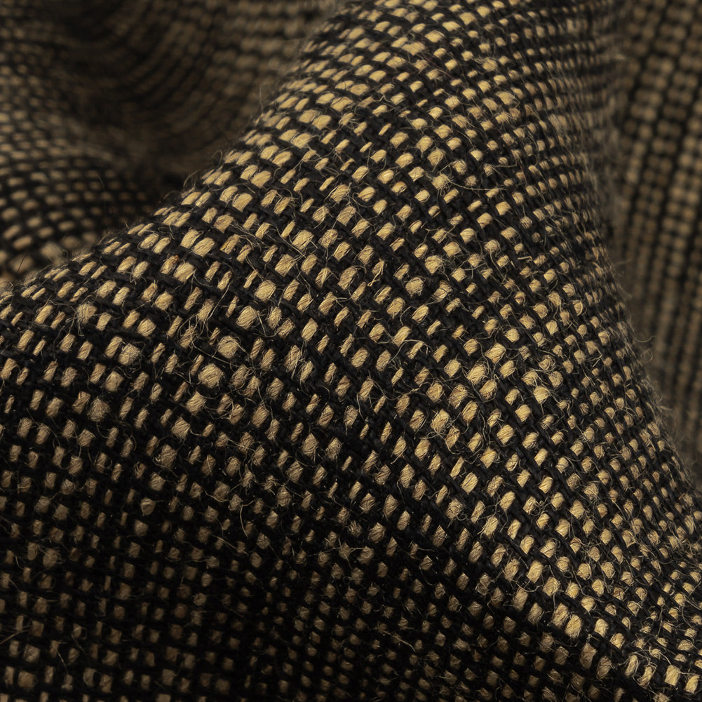 Beige and Navy Linen and Rayon Tweed Detail