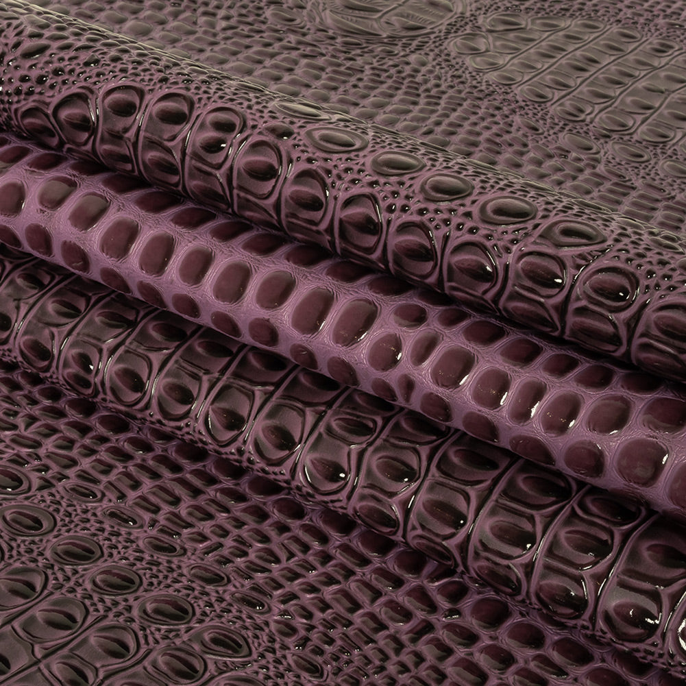 Alligator 3D Embossed Vinyl - Passion Orchid - Congaree Collection Folded