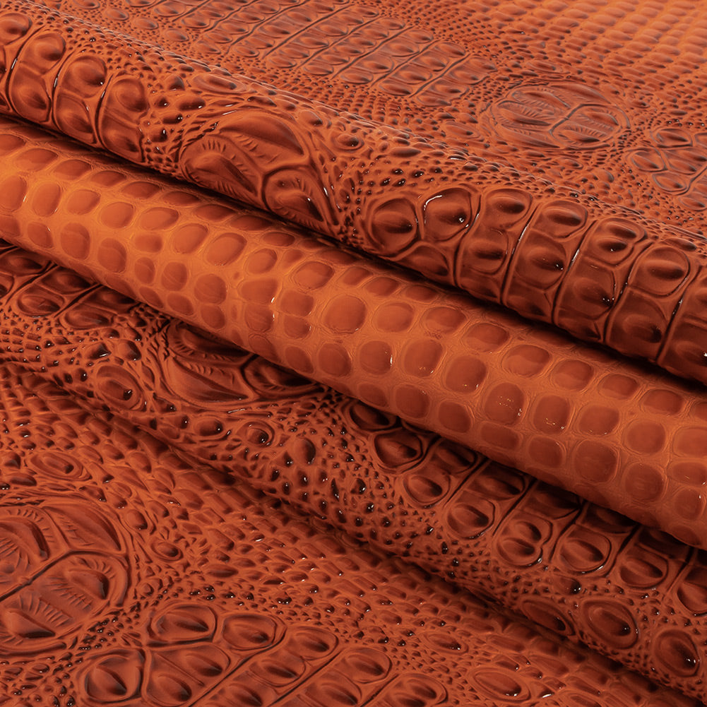 Alligator 3D Embossed Vinyl - Crush Orange - Congaree Collection Folded