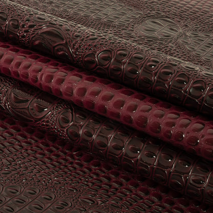 Alligator 3D Embossed Vinyl - Wine - Congaree Collection Folded