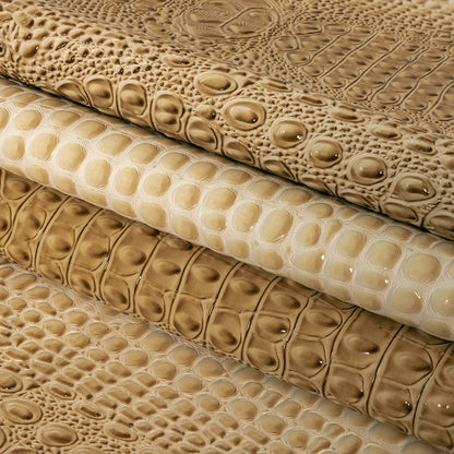 Alligator 3D Embossed Vinyl - Western Cream - Congaree Collection Folded