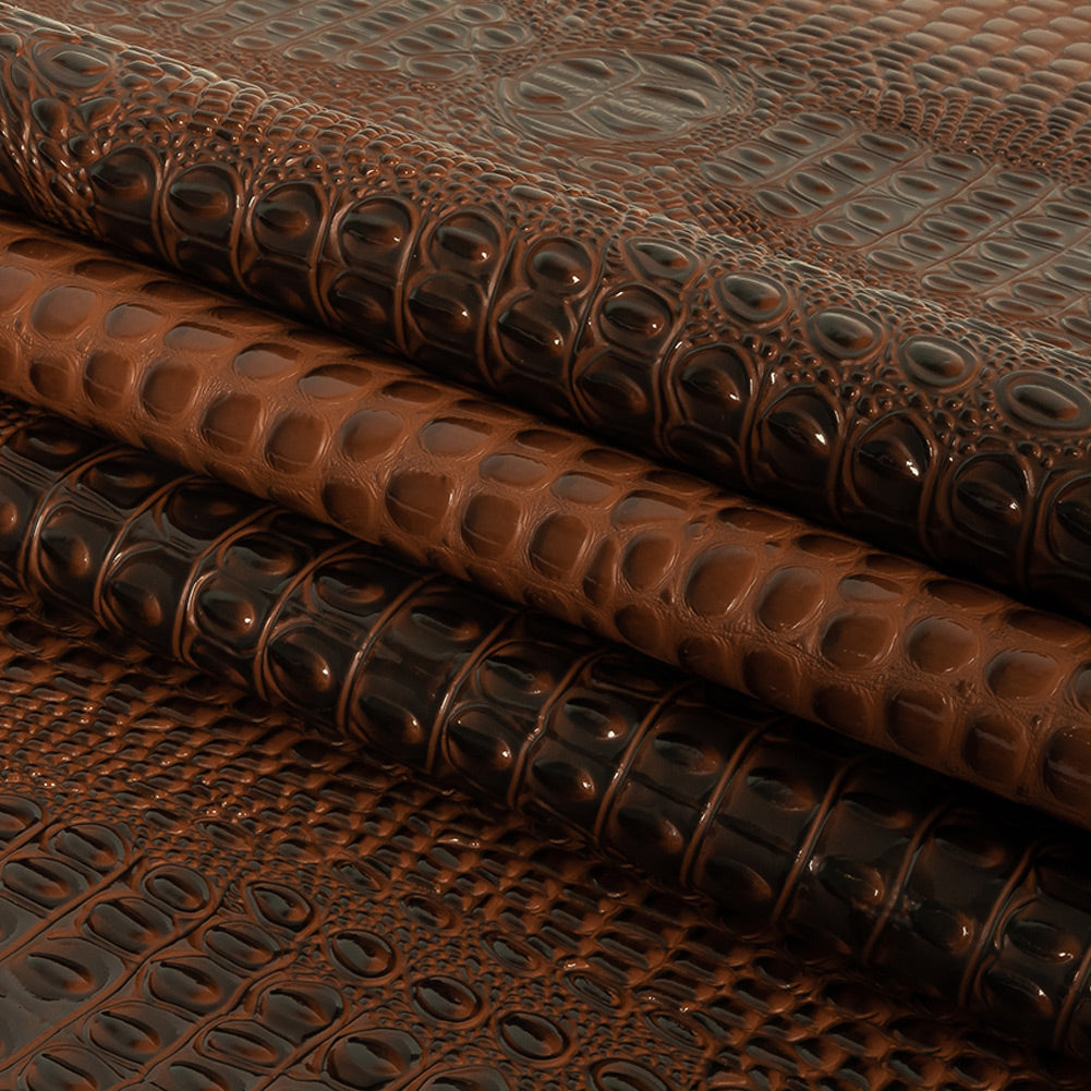 Alligator 3D Embossed Vinyl - Caramel - Congaree Collection Folded