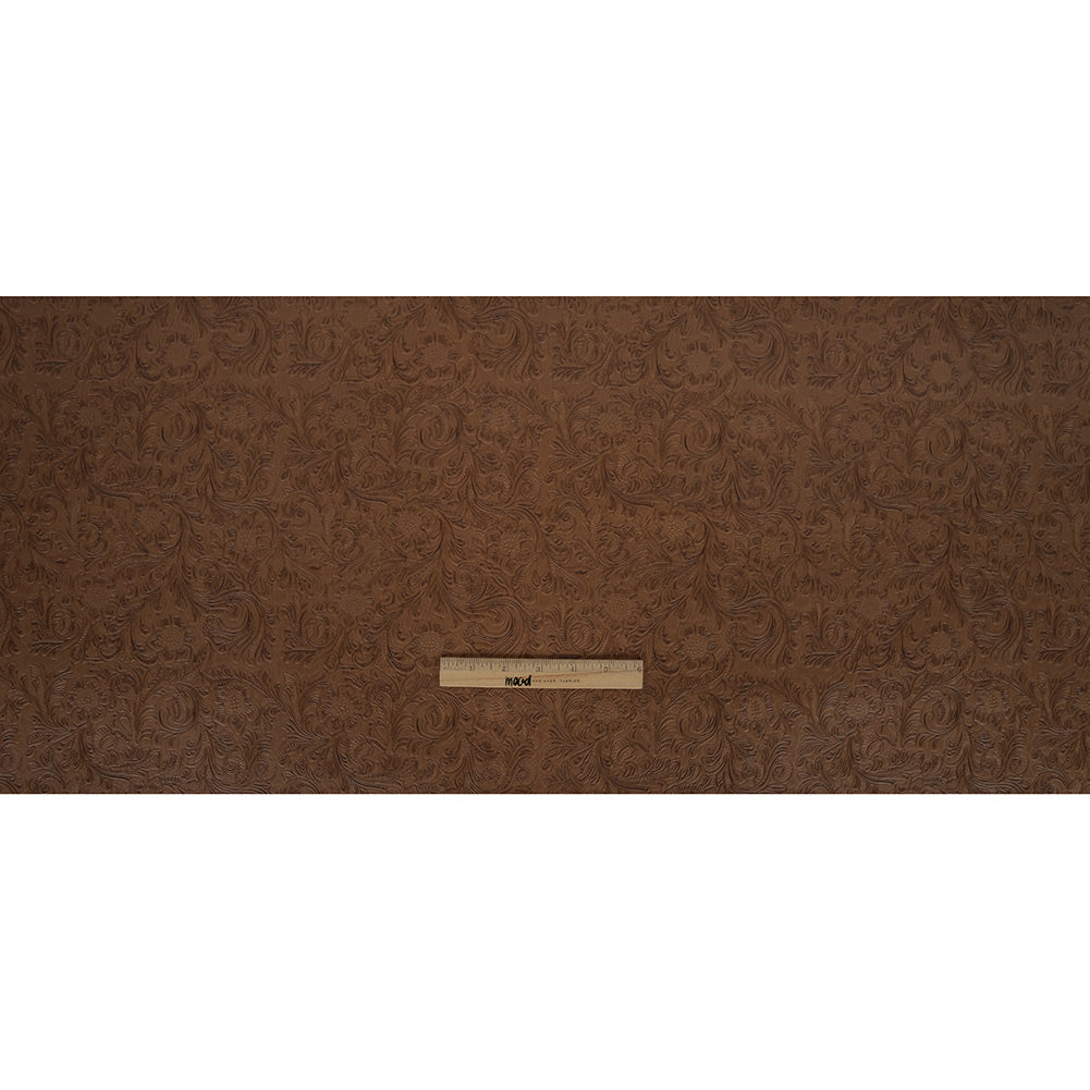 Vintage-Look Floral Embossed Vinyl - Peanut - Wynonna Collection Full