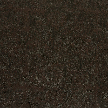 Vintage-Look Floral Embossed Vinyl - Chocolate - Wynonna Collection