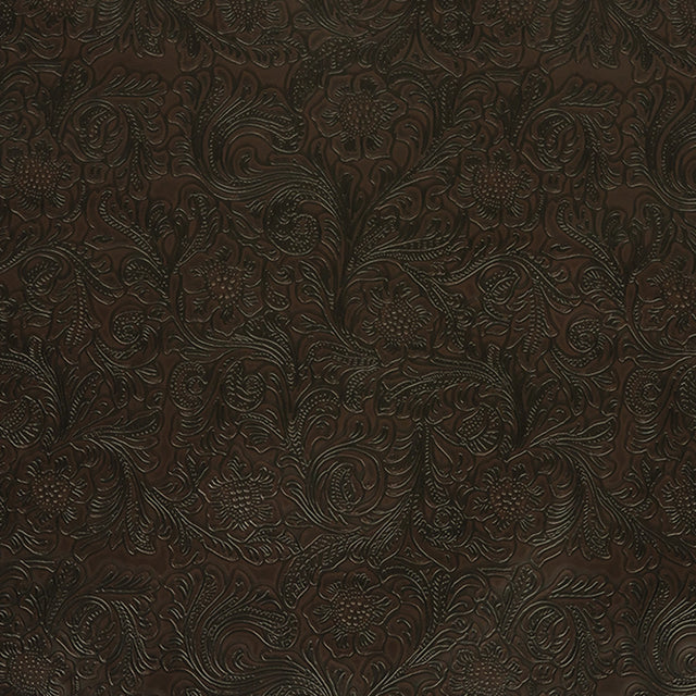 Vintage-Look Floral Embossed Vinyl - Chocolate - Wynonna Collection