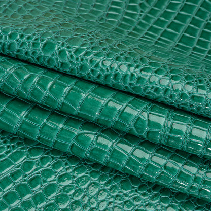 Faux Crocodile Patent Leather - Jungle - Brisbane Collection Folded