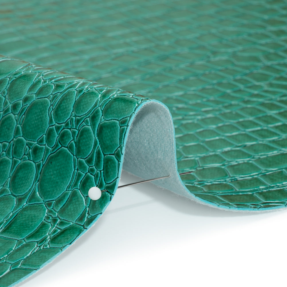Faux Crocodile Patent Leather - Jungle - Brisbane Collection Detail
