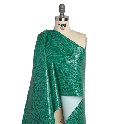 Faux Crocodile Patent Leather - Jungle - Brisbane Collection Drape
