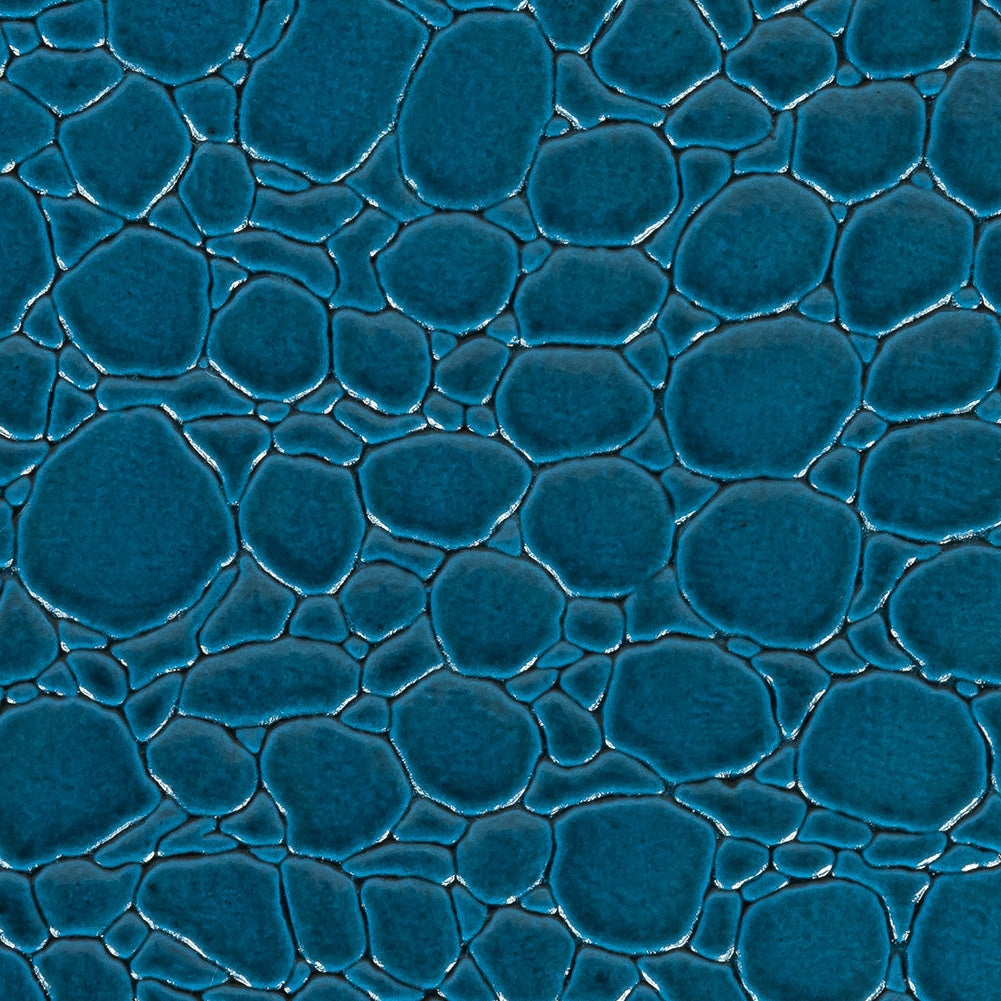 Faux Crocodile Patent Leather - Peacock - Brisbane Collection Detail