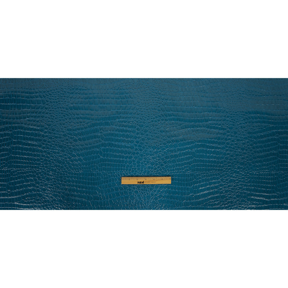 Faux Crocodile Patent Leather - Peacock - Brisbane Collection Full