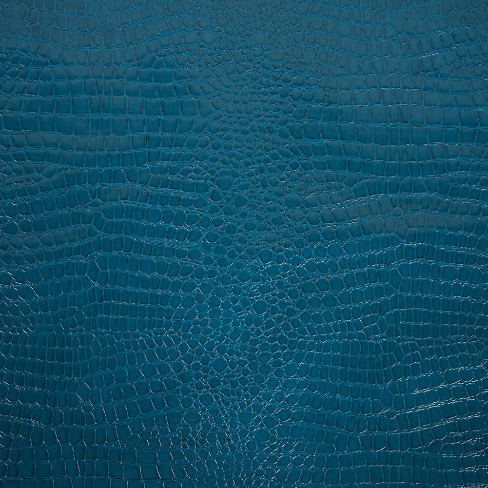 Faux Crocodile Patent Leather - Peacock - Brisbane Collection