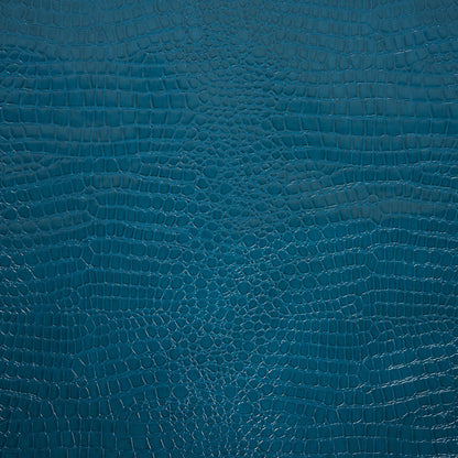 Faux Crocodile Patent Leather - Peacock - Brisbane Collection