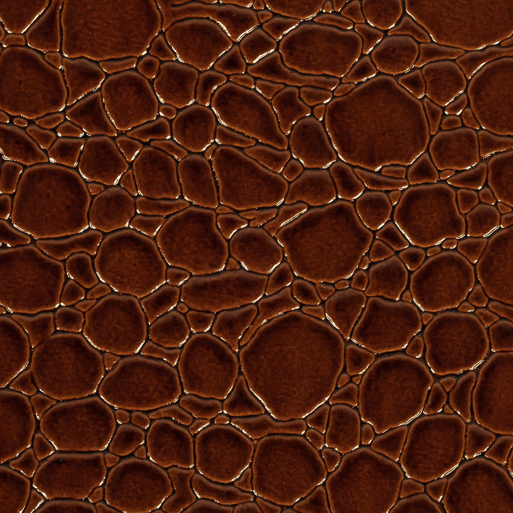 Faux Crocodile Patent Leather - Cinnamon - Brisbane Collection Detail