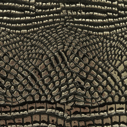 Metallic Crocodile Embossed Vinyl - Black and Silver - Twain Collection Detail