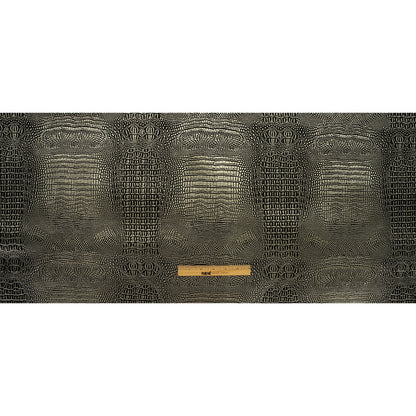Metallic Crocodile Embossed Vinyl - Black and Silver - Twain Collection Full