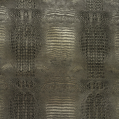 Metallic Crocodile Embossed Vinyl - Black and Silver - Twain Collection