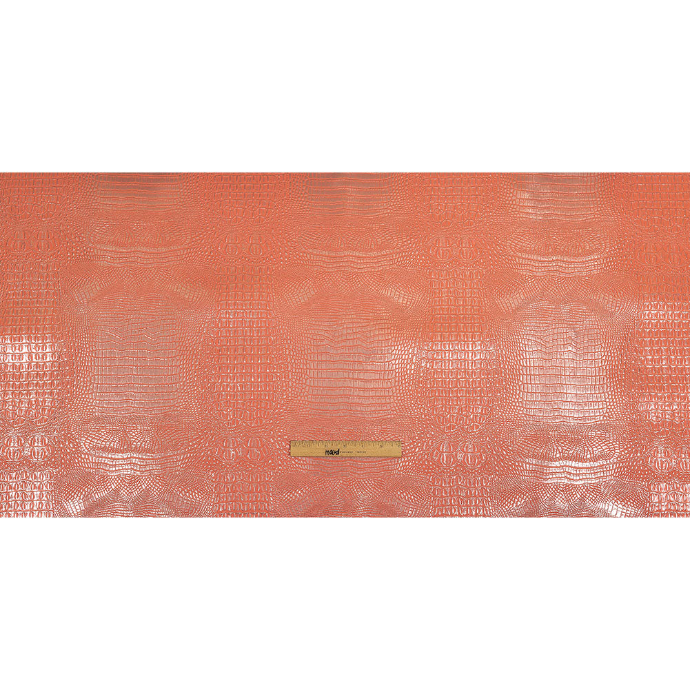 Metallic Crocodile Embossed Vinyl - Pink and Silver - Twain Collection Full