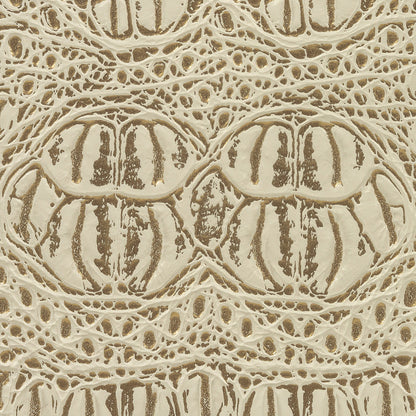 Metallic Crocodile Embossed Vinyl - Star White and Gold - Twain Collection Detail