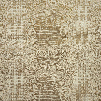 Metallic Crocodile Embossed Vinyl - Star White and Gold - Twain Collection