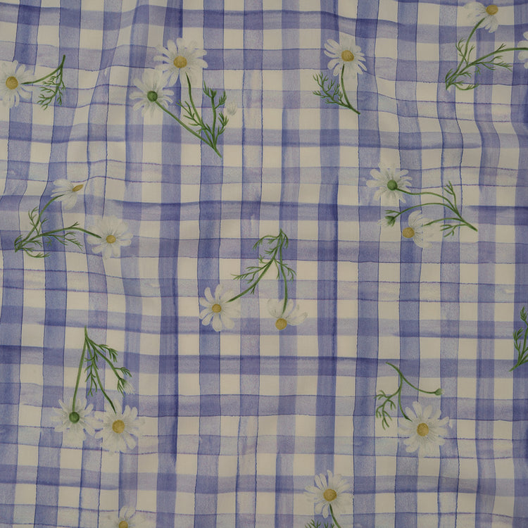 template--26688905969737__main-Cotton Poplin Print - Iolite Purple Gingham and Floral - Mood Exclusive Daisy Chain