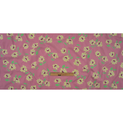 Stretch Cotton Poplin Print - Pink and Yellow Yin Yang Flowers - Mood Exclusive Groovy Baby Full