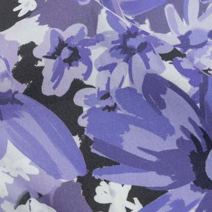 Stretch Cotton Poplin Print - Blue Floral - Mood Exclusive Freya's Passion Detail