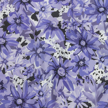 Stretch Cotton Poplin Print - Blue Floral - Mood Exclusive Freya's Passion
