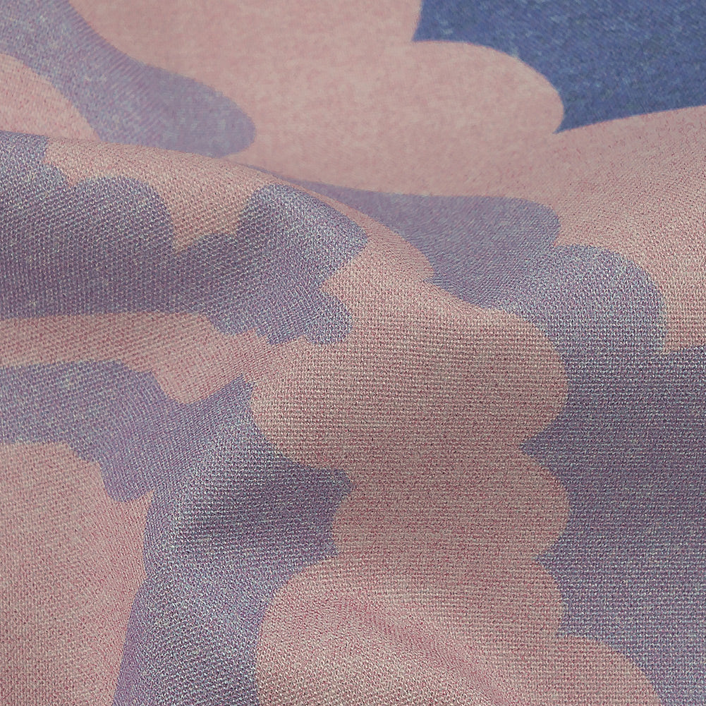 Stretch Cotton Poplin Print - Purple and Green Clouds and Bubbles - Mood Exclusive Buttoned Up Detail