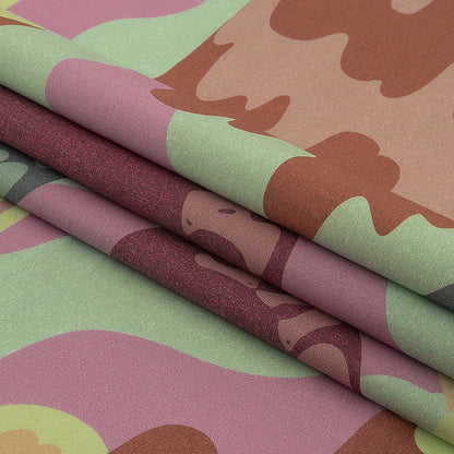 Stretch Cotton Poplin Print - Pink and Yellow Clouds and Bubbles - Mood Exclusive Buttoned Up Folded
