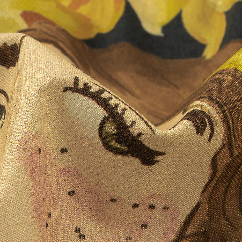 Stretch Cotton Poplin Print - Sky Captain Women and Flowers - Mood Exclusive Femmes au Jardin Detail