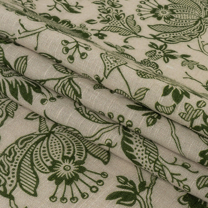 Mood Exclusive Garden Green History Major Gauzy Cotton Double Cloth Detail