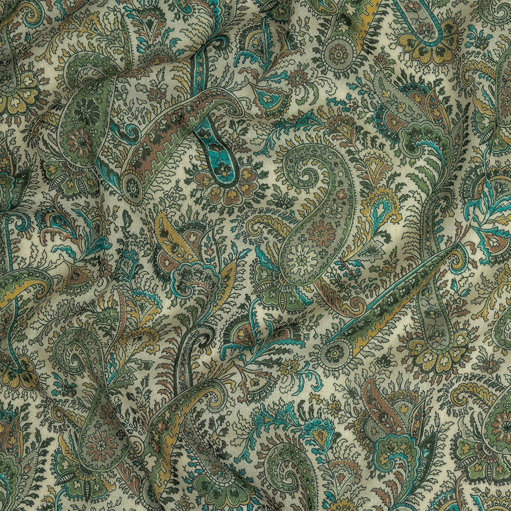 Cotton Gauze - Blue Paisley - Mood Exclusive Kiss the Sky Print