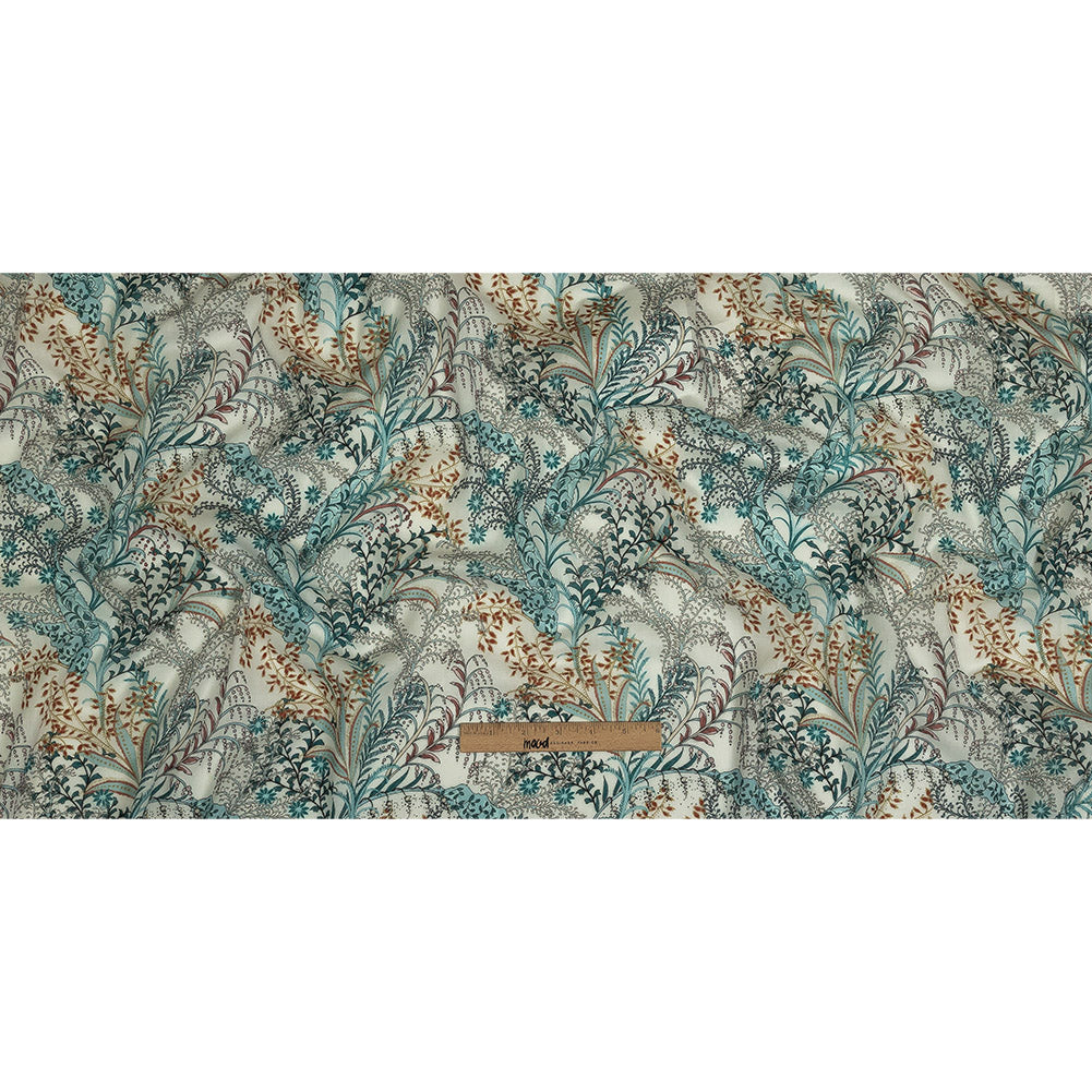 Cotton Gauze - Blue Plants and Florals - Mood Exclusive Storybook Illustrations Print Full