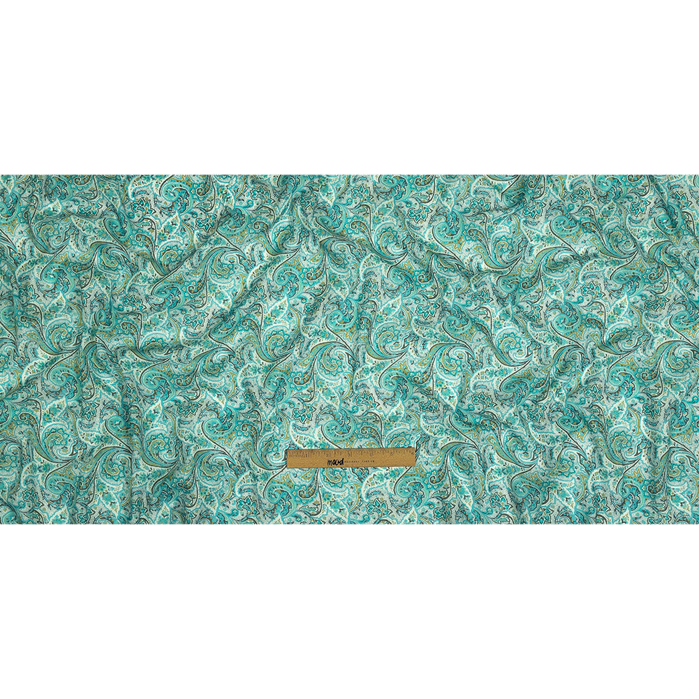 Cotton Gauze - Aqua Jacobean Paisley - Mood Exclusive Hypnotize Me Print Full
