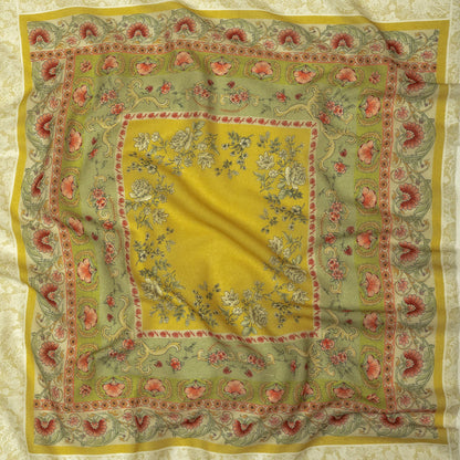 Cotton Gauze Panel - Yellow and Green Floral - Mood Exclusive Palace of Illusions Print